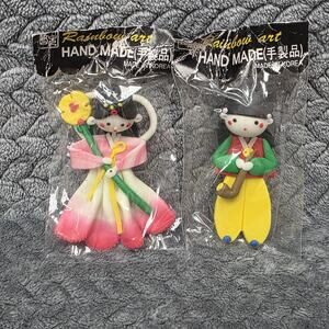 Rainbow Art Handmade Korean Figurine Magnets Set of 2 Traditional Korea Decor Ne